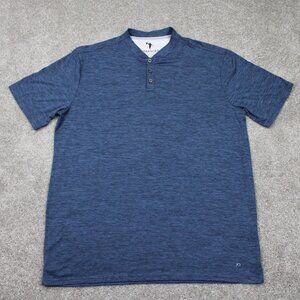 Anderson Ord Henley Shirt Men XL Blue Performance Golf Poly Stretch S/S Pullover